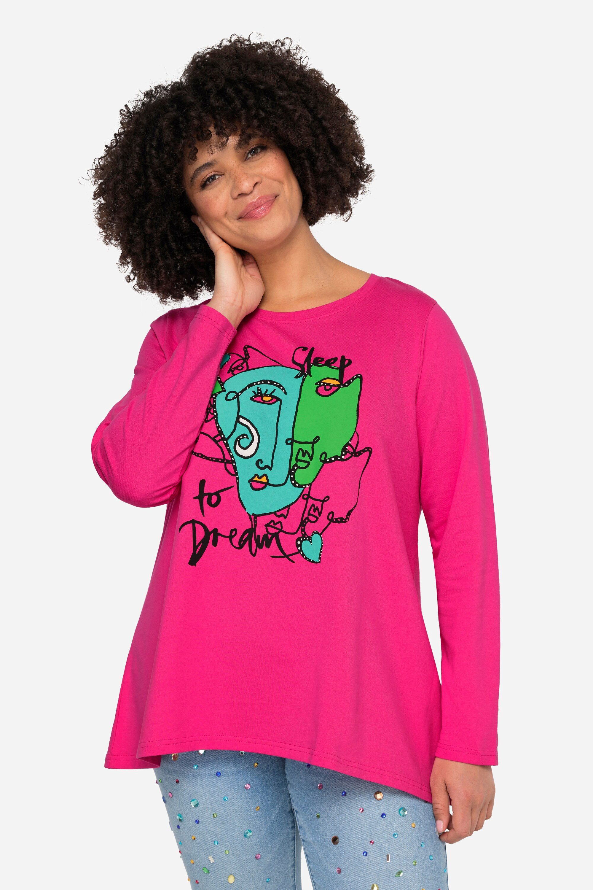 Angel of Style T-Shirt T-Shirt Gesichts-Motiv Rundhals Langarm günstig online kaufen