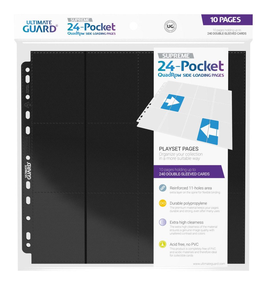Sammelkarte Ultimate Guard 24-Pocket QuadRow Pages Side-Loading Schwarz (10)
