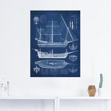 Artland Wandbild Entwurf für ein Antikes Schiff I, Boote & Schiffe (1 St), als Alubild, Outdoorbild, Wandaufkleber in verschied. Größen