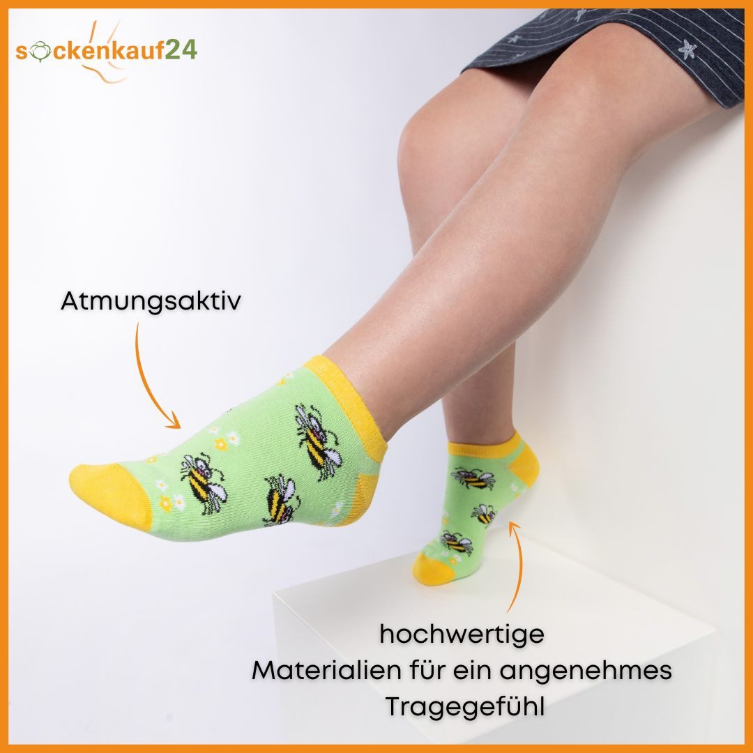 sockenkauf24 Sneakersocken 10 Paar Kinder Sneaker Socken Jungen & Mädchen Baumwolle Kindersocken (56552, 23-26) WP – Bild 3 von 5