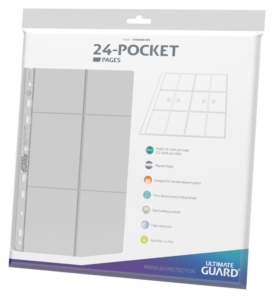Sammelkarte Ultimate Guard 24-Pocket QuadRow Pages Side-Loading Transparent (10)