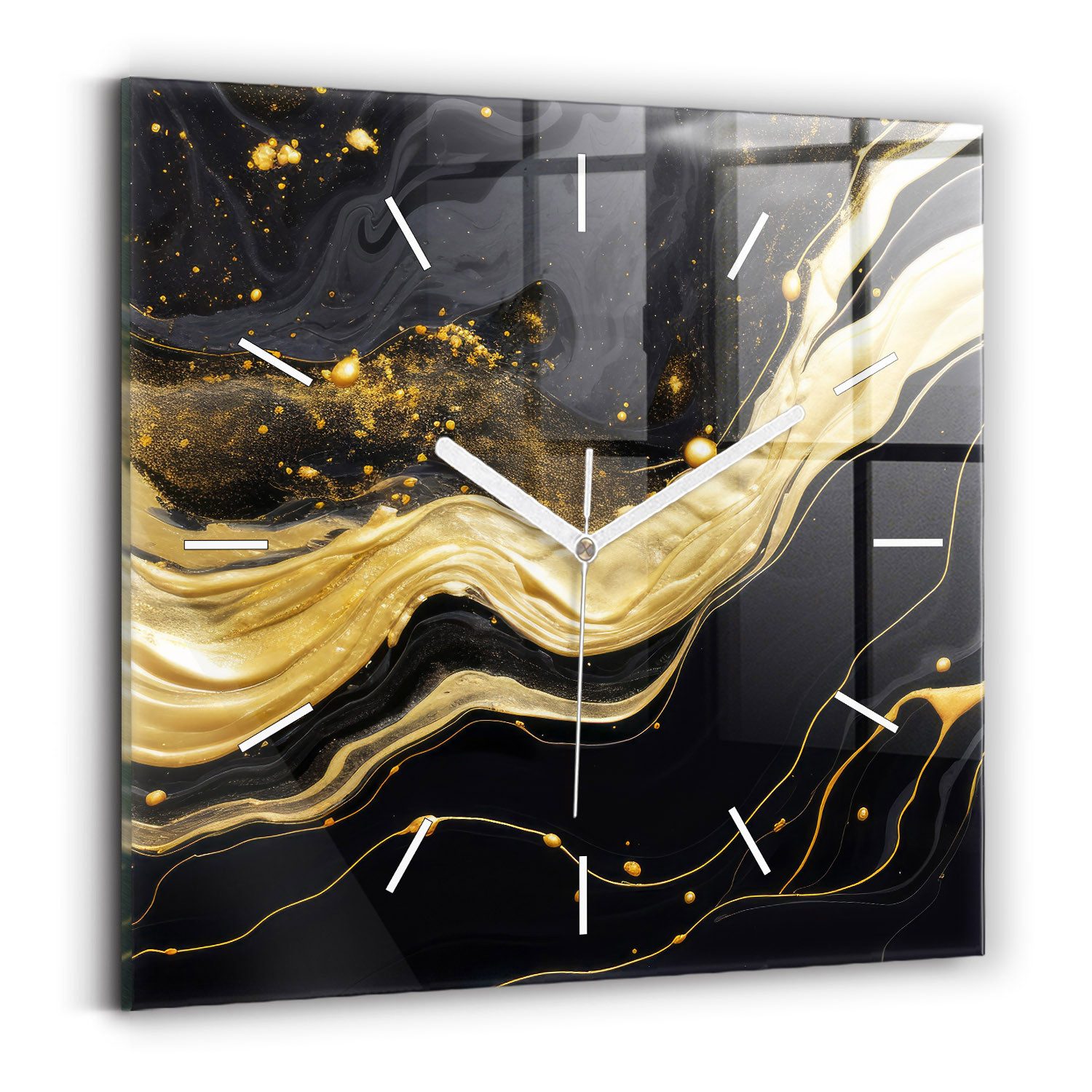 Tulup Wanduhr Elegante Glasuhr aus Goldenem günstig online kaufen