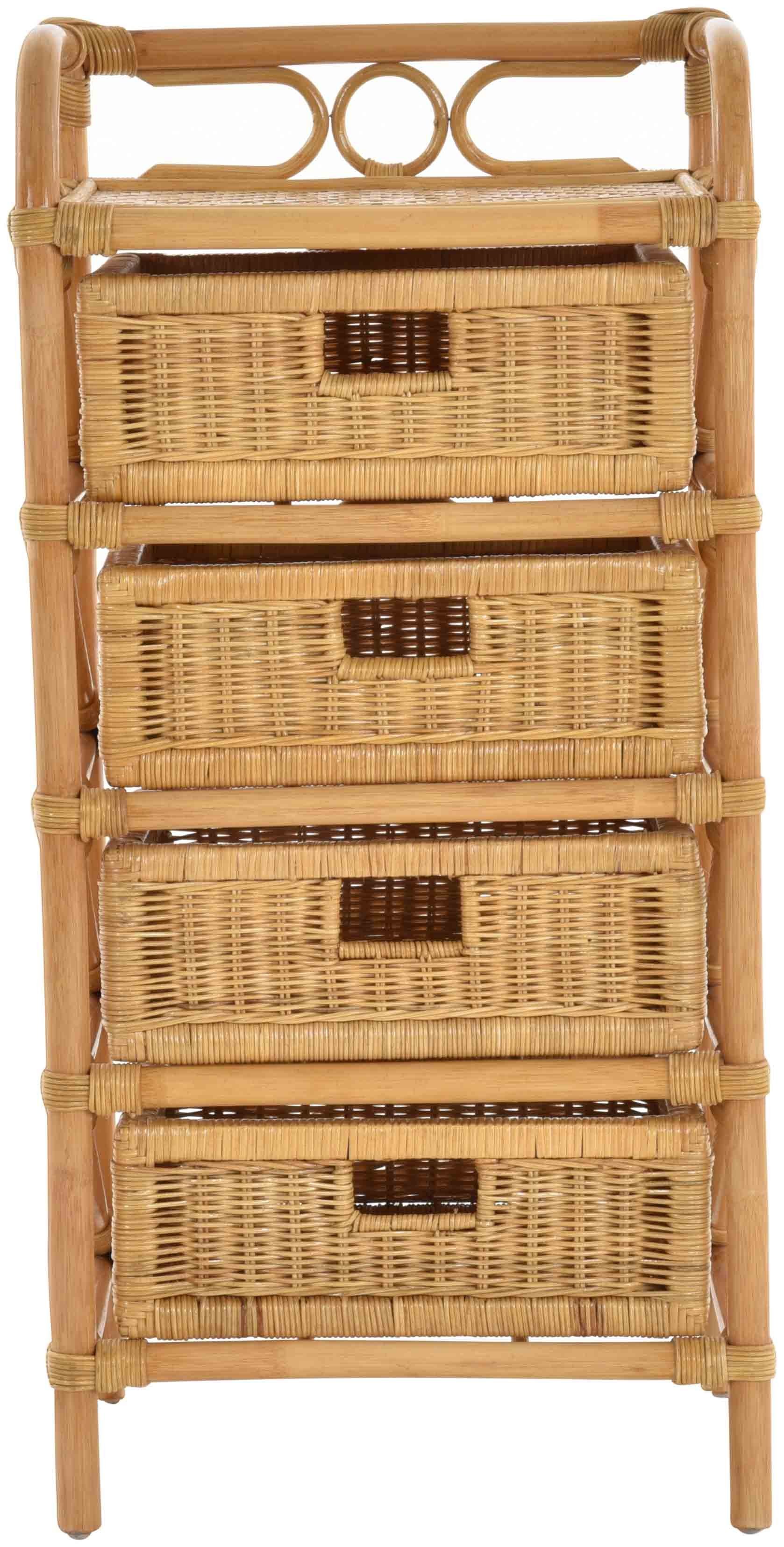 Krines Home Badregal Rattan Standregal Kommode günstig online kaufen