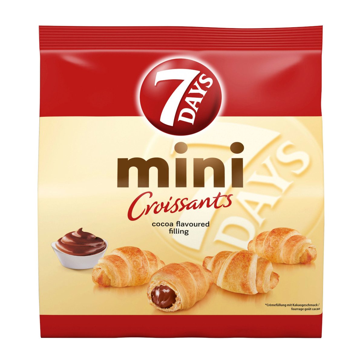 7 Days Süßigkeit, 7Days Croissants Mini Kakao ein süßer Genussmoment Packung 185g