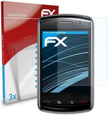 atFoliX Schutzfolie Displayschutz für Blackberry 9500 Storm, (3 Folien), Ultraklar und hartbeschichtet