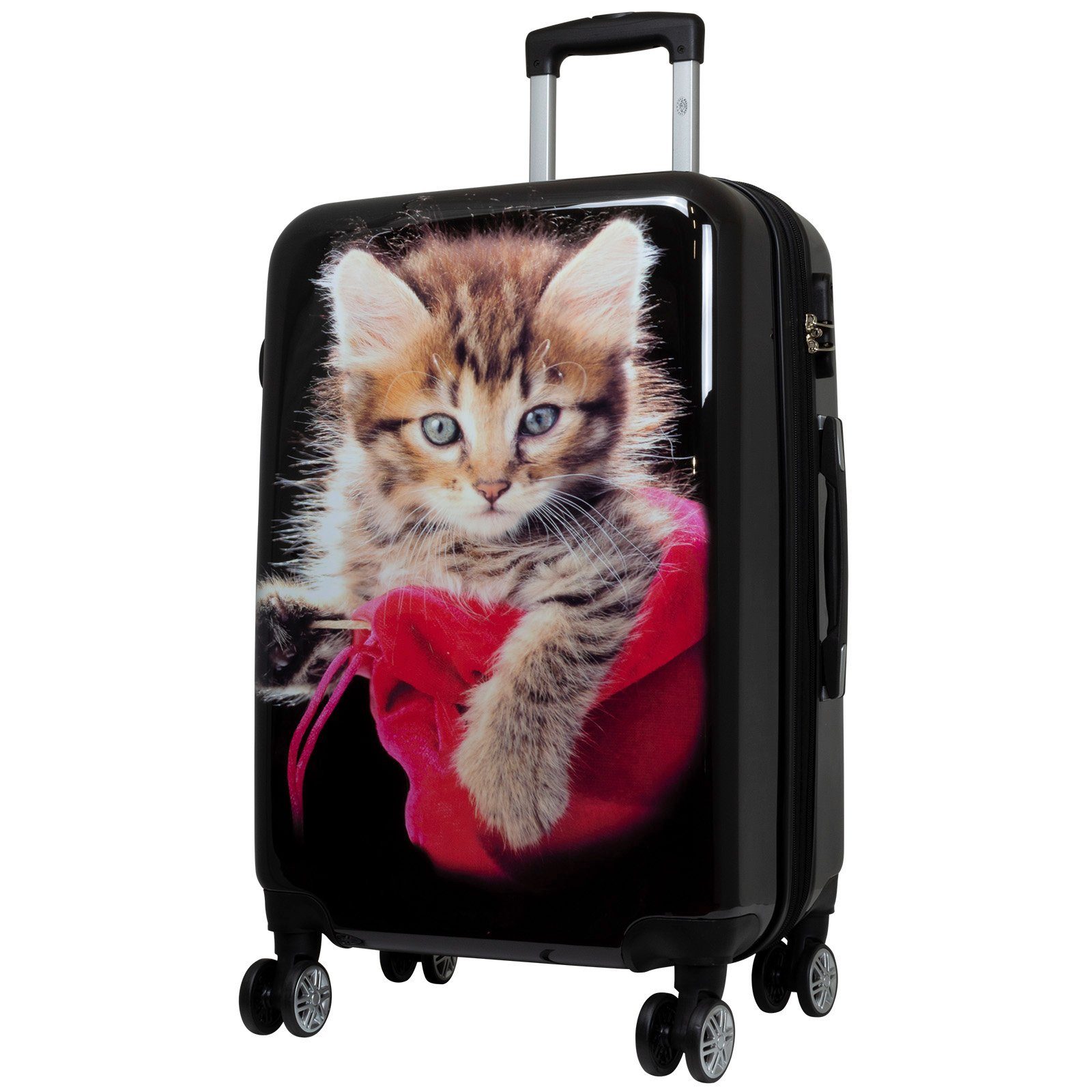 Trendyshop365 Hartschalen-Trolley Katze, Reisekoffer bunt mit Tier-Motiv, 3 günstig online kaufen