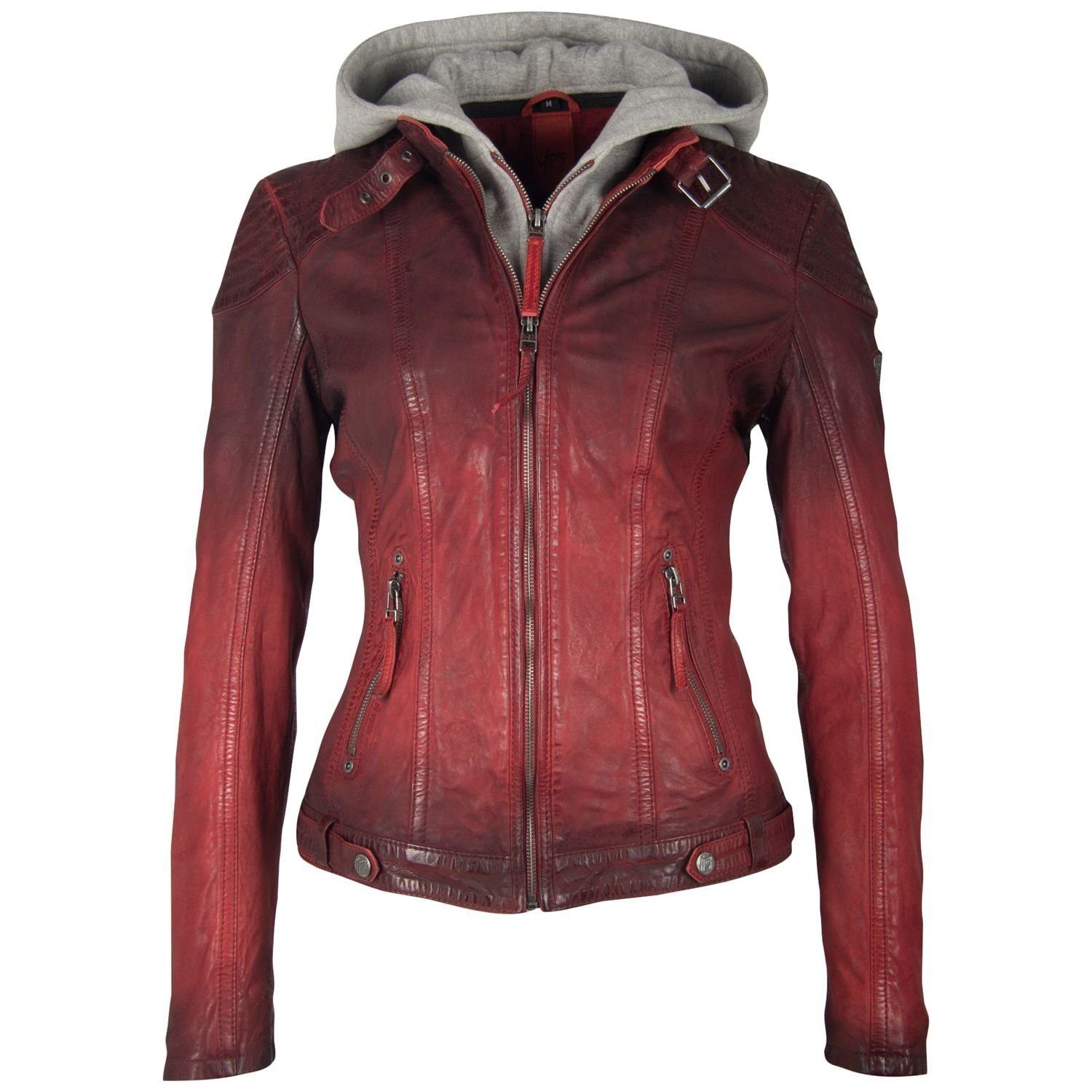 Gipsy by Mauritius Lederjacke Cascha in Vintage-Optik mit mit abzippbarem Sweat-Einsatz