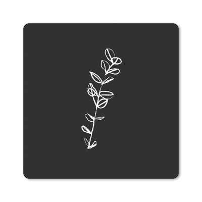 MuchoWow Gaming Mauspad Pflanze - Linienkunst - Minimalismus (1-St), Gaming, Rutschfester Unterseite, Mausunterlage, 80x80 cm, XXL, Großes