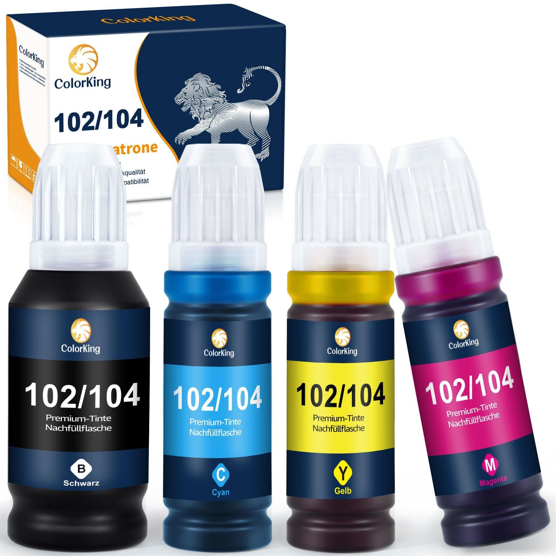 4er Refill für EPSON 104 102 Ecotank Nachfülltinte
