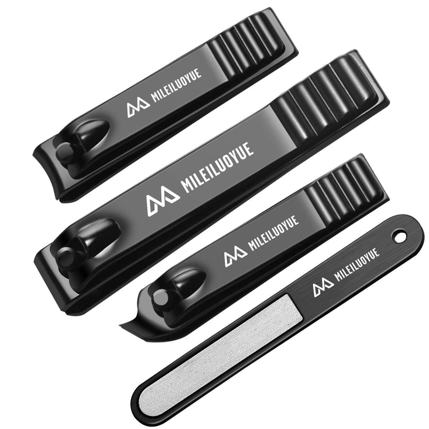 LuxusKollektion Nagelknipser-Set Nagelknipser Set schwarz Edelstahl Nagelschneider scharfe
