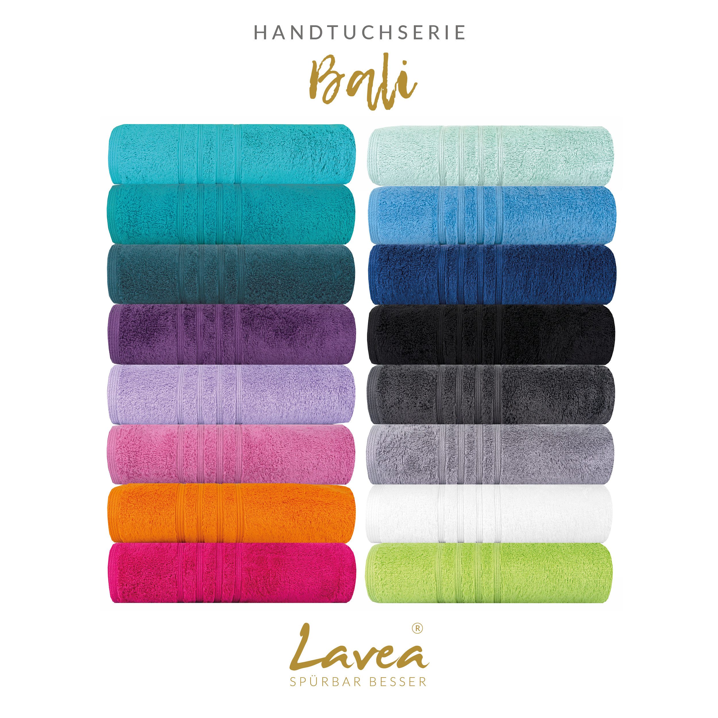 Lavea Handtücher Bali Handtuch 50x100 cm, Weiches Bio-Baumwollfrottee (1-St), pflegeleicht, GOTS-zertifiziert, extra saugstark mit 500g/m²