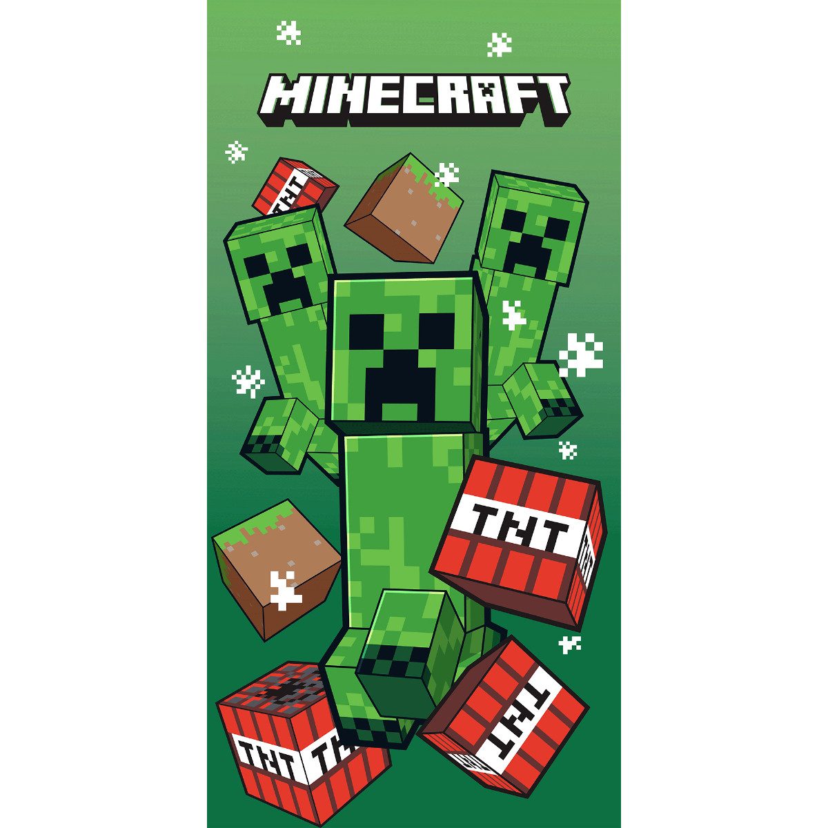 Minecraft Strandtuch TNT Creepers Strandtuch 70 x 140 cm Microfaser Badetuch, (Packung)