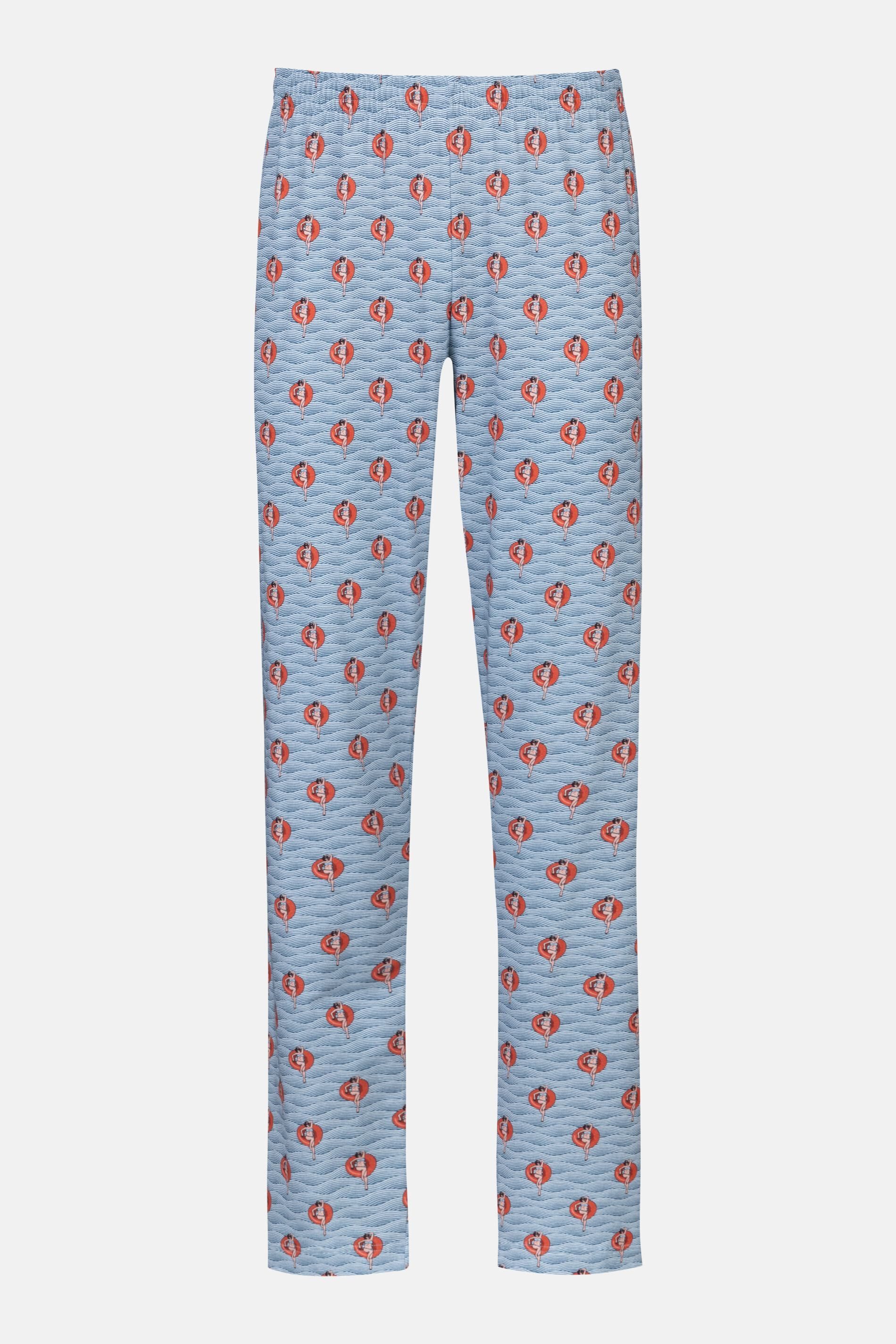 Mey Schlafhose Mey male Hose lang Serie Wave Swing Minimal-Print (1-tlg) Softe Pyjamahose, gemustert, Baumwoll-Jersey-Qualität