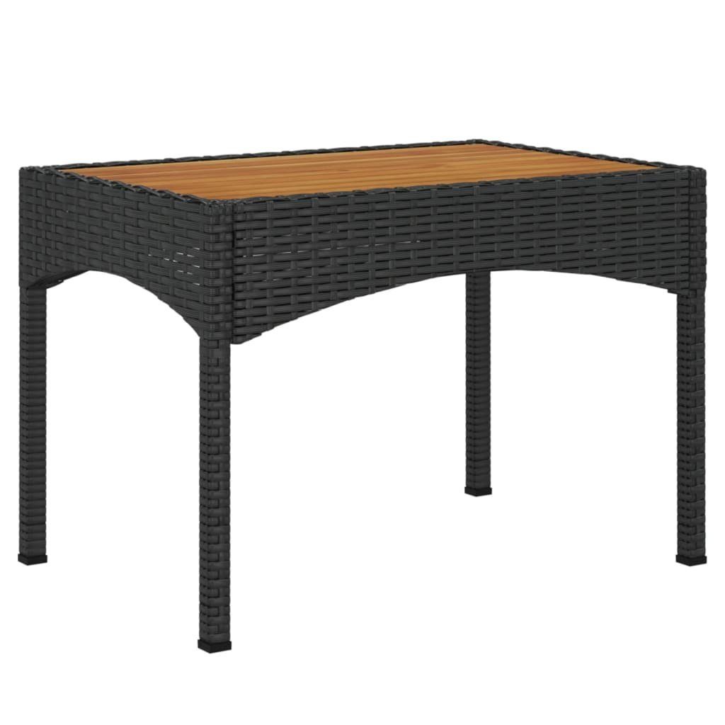 | St) Gartenstuhl vidaXL Schwarz (3 Tisch Stk. Rattan Poly Schwarz 2 Schwarz mit Garten-Relaxstühle