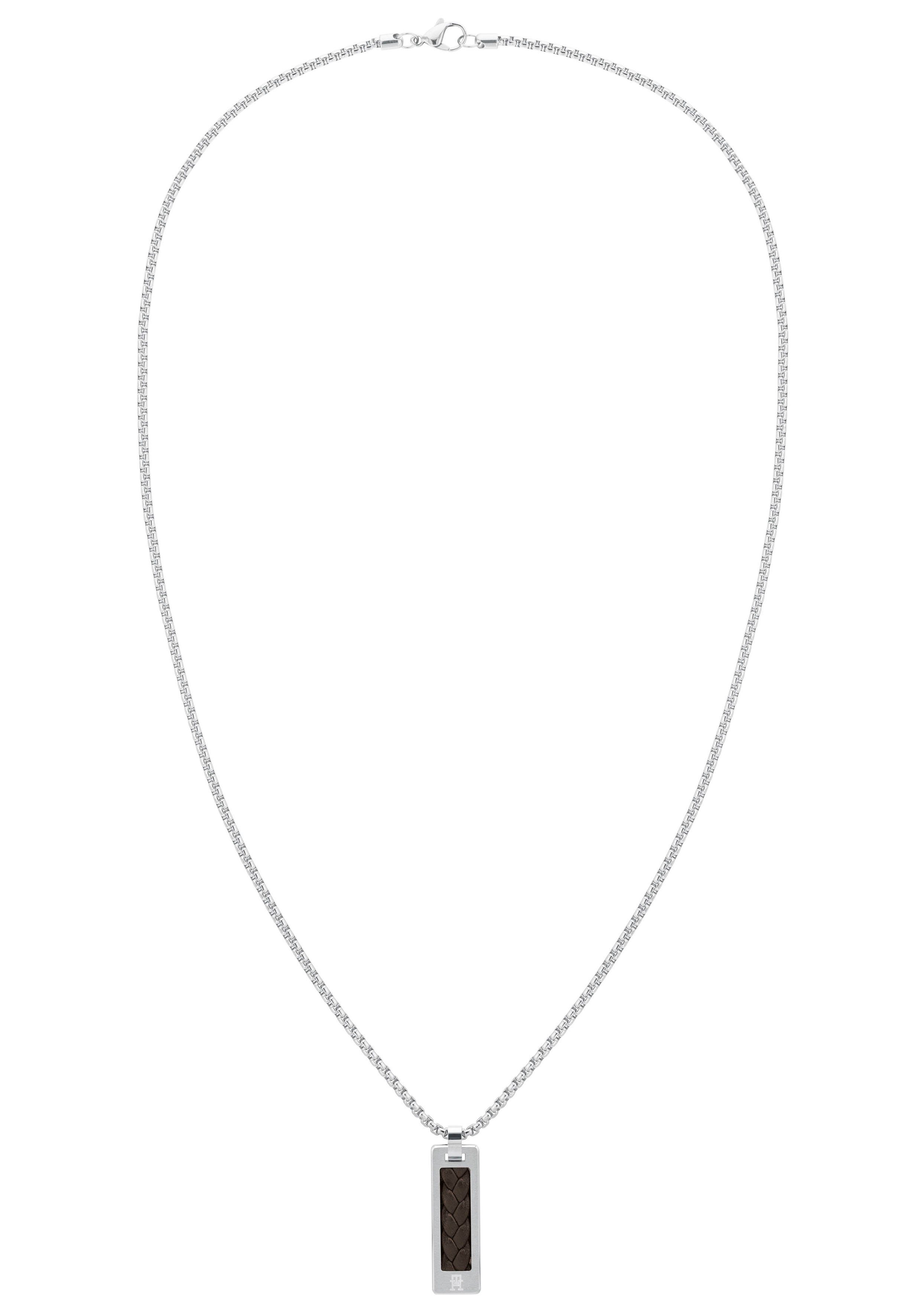 Tommy Hilfiger Kette mit Anhänger Schmuck Edelstahl Halsschmuck Venezianerkette, mit Zirkonia (synth)