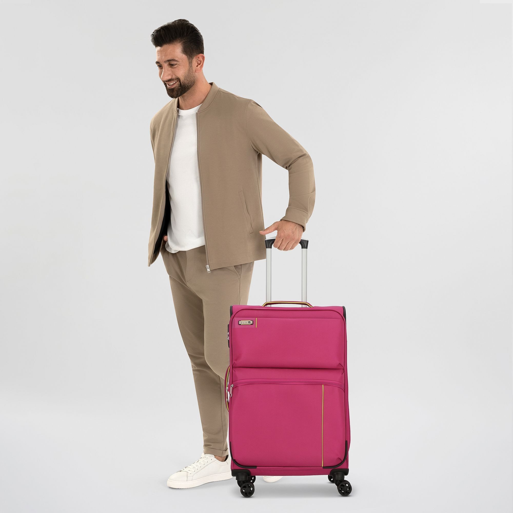 D&N Weichgepäck-Trolley Travel Line 6764, 4 Rollen, Nylon