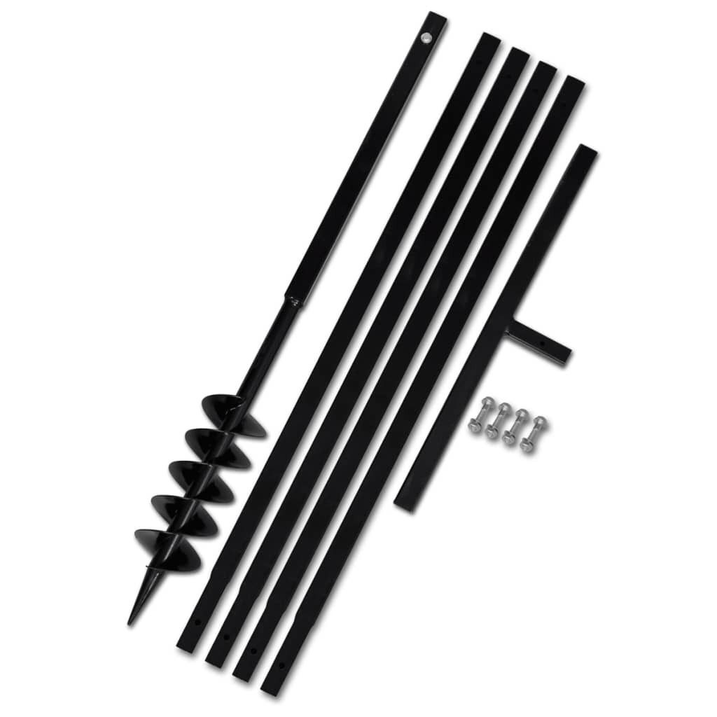 vidaXL Handerdbohrer 100 mm Erdbohrer mit Griff 100 mm Verlängerungsrohr 5 m