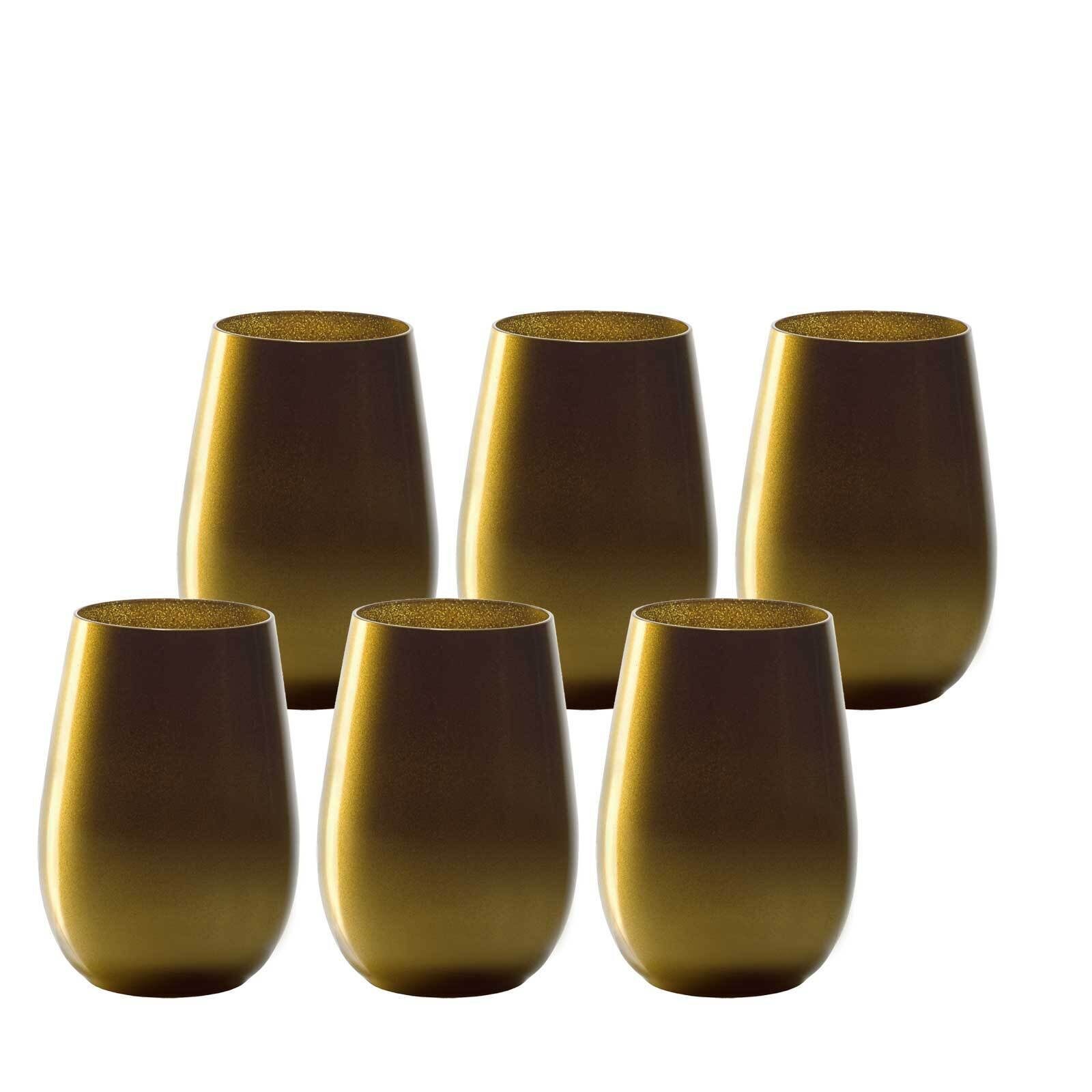 Glas ml Becher Gold Set, Elements 465 Stölzle 6er Glas