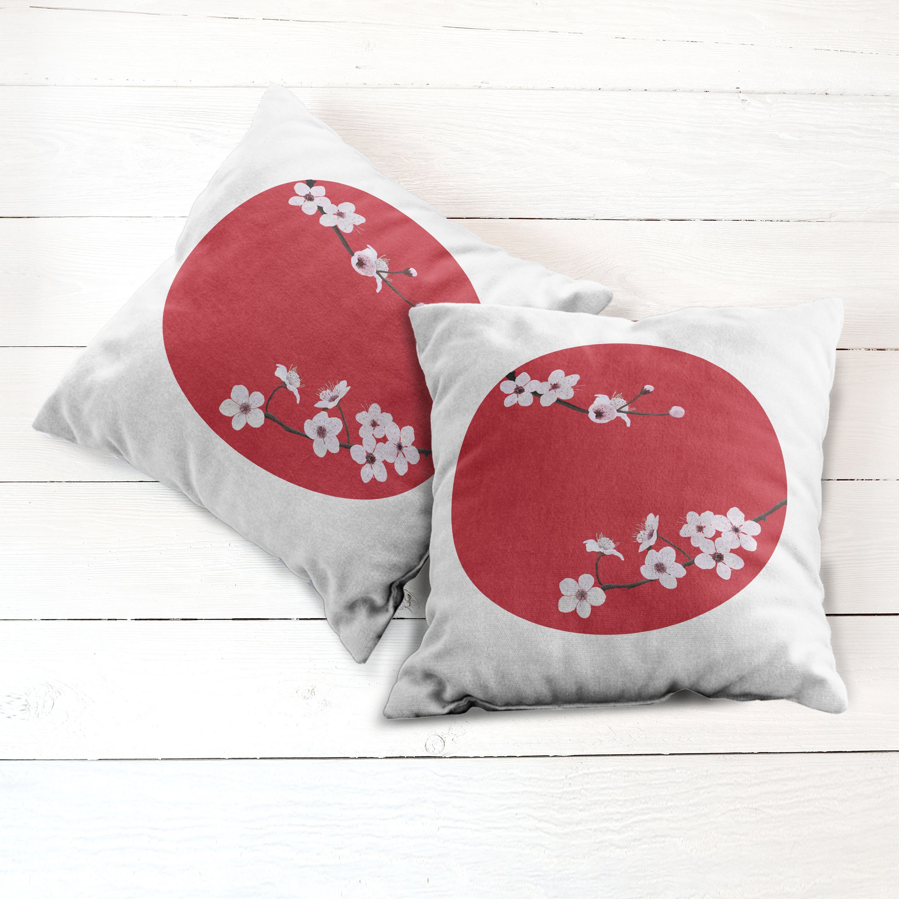 Kissenbezüge Modern Accent Doppelseitiger Digitaldruck, Stück), (2 Mandelblüte Orient Baum Kirsche Abakuhaus