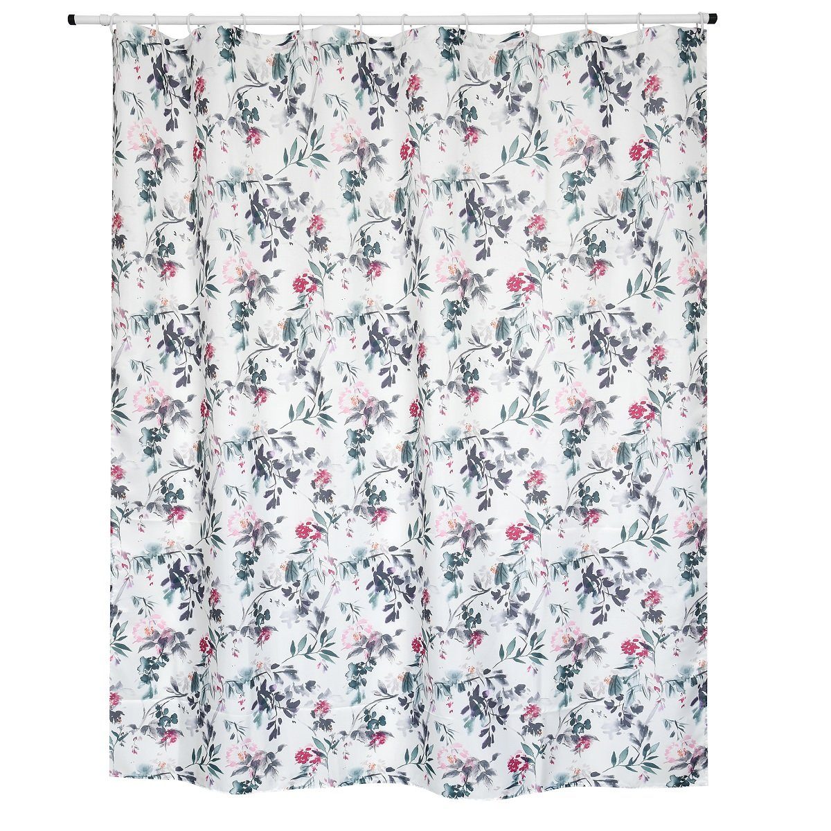 spirella Duschvorhang JINZO Breite 180 cm, Premium Textil-Duschvorhang, 100% Polyester, wasserabweisend, Anti-Schimmel-Effekt, waschbar 40°, frühlingshaftes Blütenzweige Motiv, Farbe bunt, Größe 180 x 200 cm
