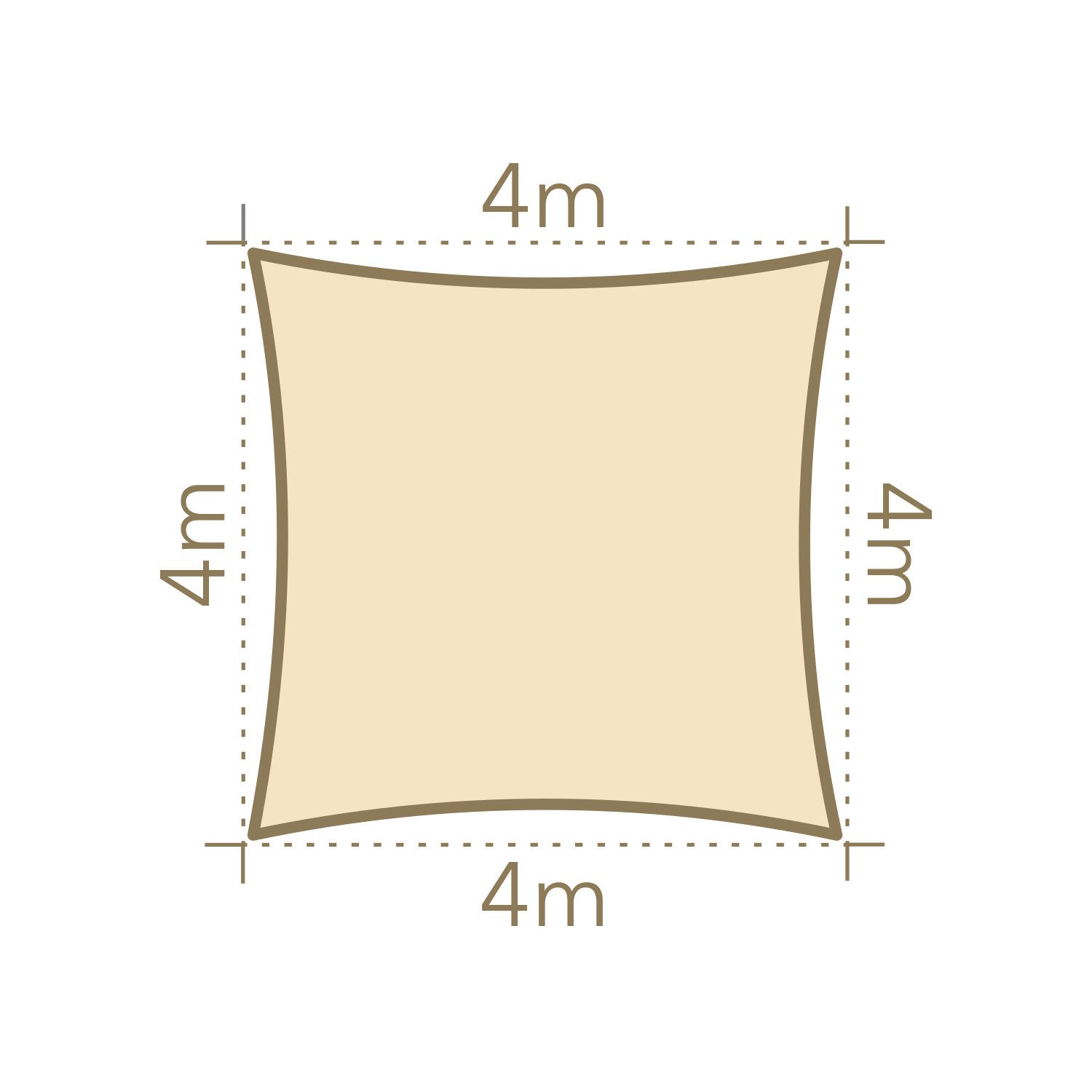 anndora Sonnensegel 4x4 m quadratischer Sonnenschutz günstig online kaufen