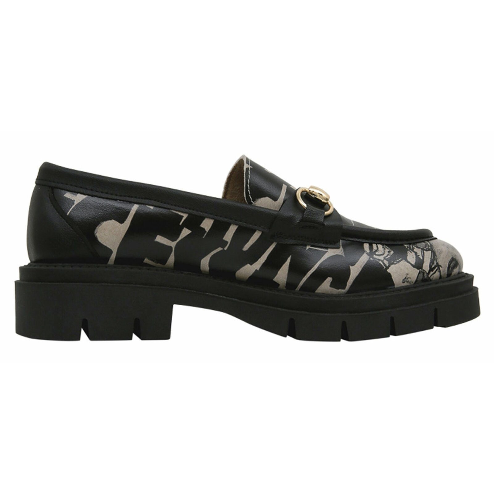 DOGO Cindy Loafer Supper Blackwhite Damen Halbschuhe Loafer Handgefertigt günstig online kaufen