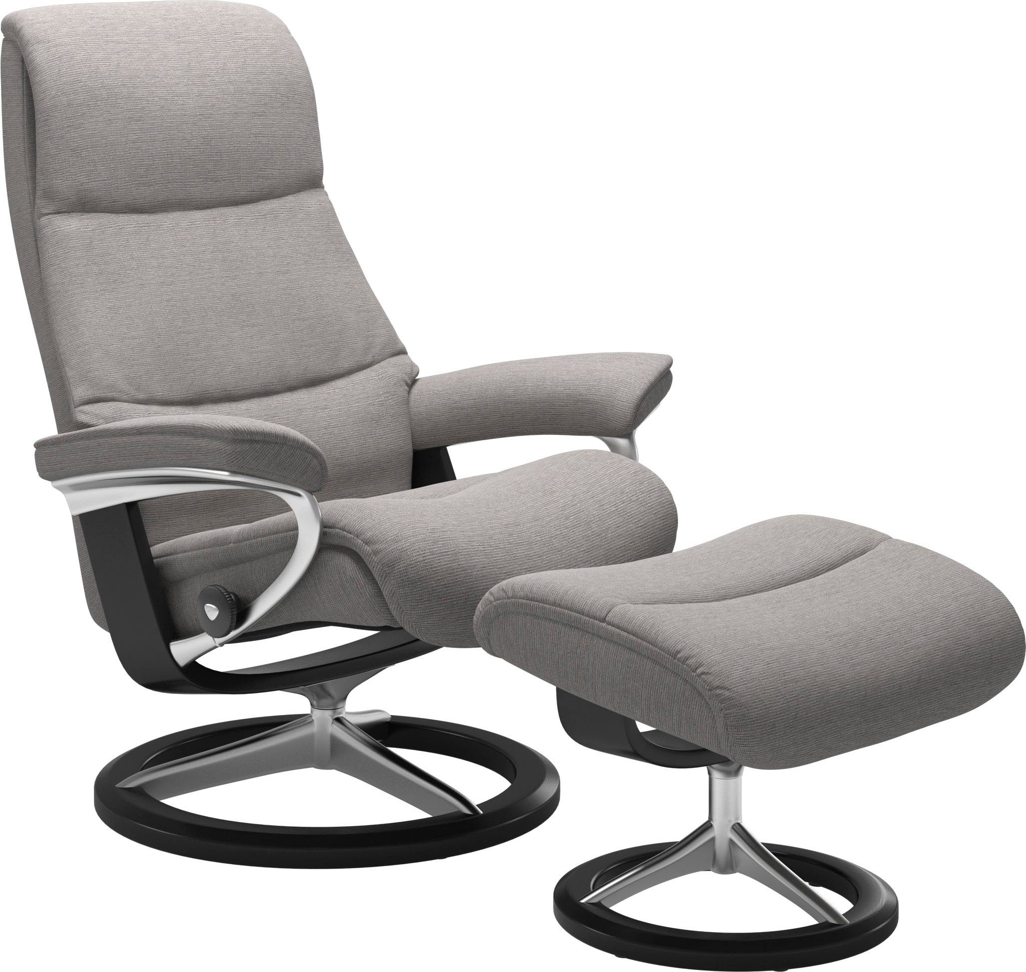 Stressless® Relaxsessel View (Set, Relaxsessel mit Hocker), mit Signature Base, Größe L,Gestell Schwarz