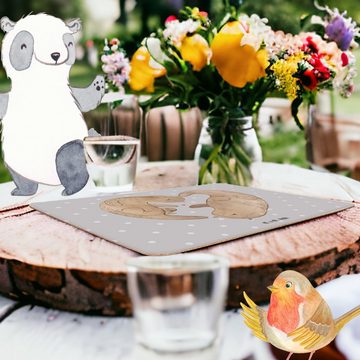 Platzset, Otter Herz - Grau Pastell - Geschenk, große Liebe, verliebt, Liebesbe, Mr. & Mrs. Panda, (1-St), Designs mit Liebe