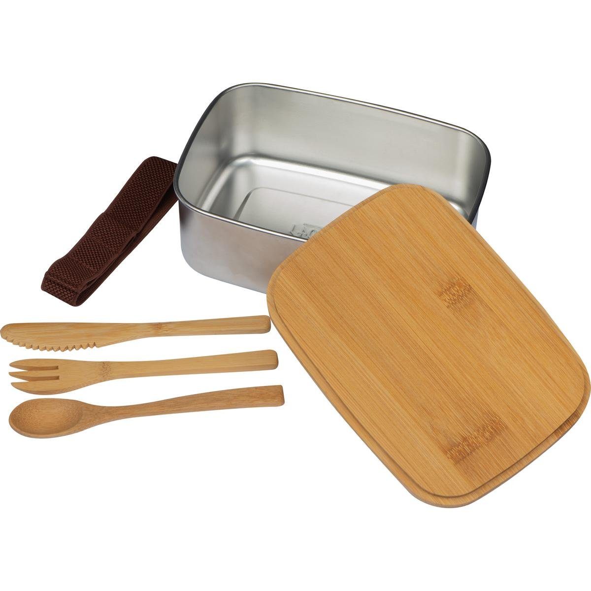Macma Lunchbox Große Brotdose / Brotzeitbox mit Bambusdeckel