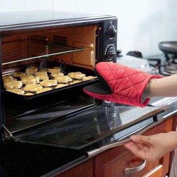 Caterize Topfhandschuhe 1 Paar Kurze Ofenhandschuhe,hitzebeständige Mini-Ofenhandschuhe