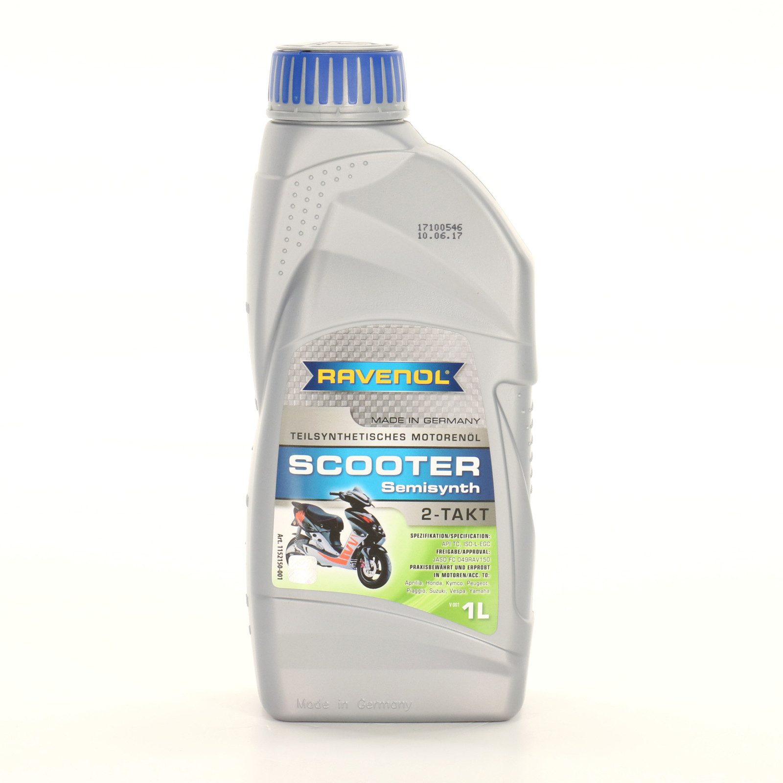 Ravenol Motoröl RAVENOL SCOOTER 2-Takt teilsynthetisch Motoröl Öl 1L API TC ISO-L-EGC