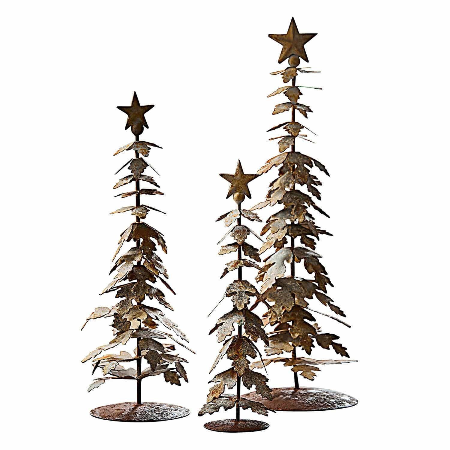 Weihnachtsfigur Deko-Baum 3er Set Laruns antikbraun