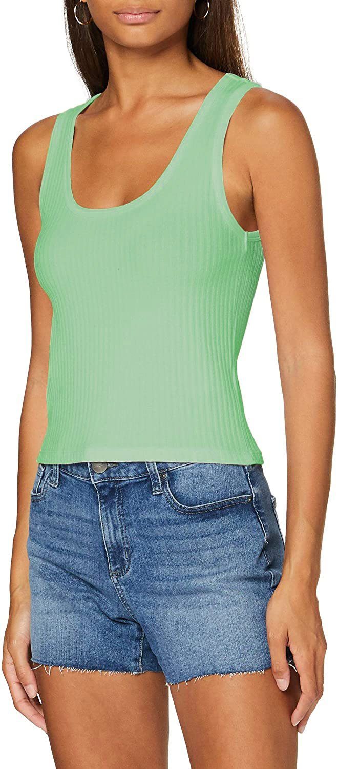 Mavi Tanktop Trägershirt Cami Shirt Ocean Wave Crop Top, Taillenlang, (Bauchfrei)