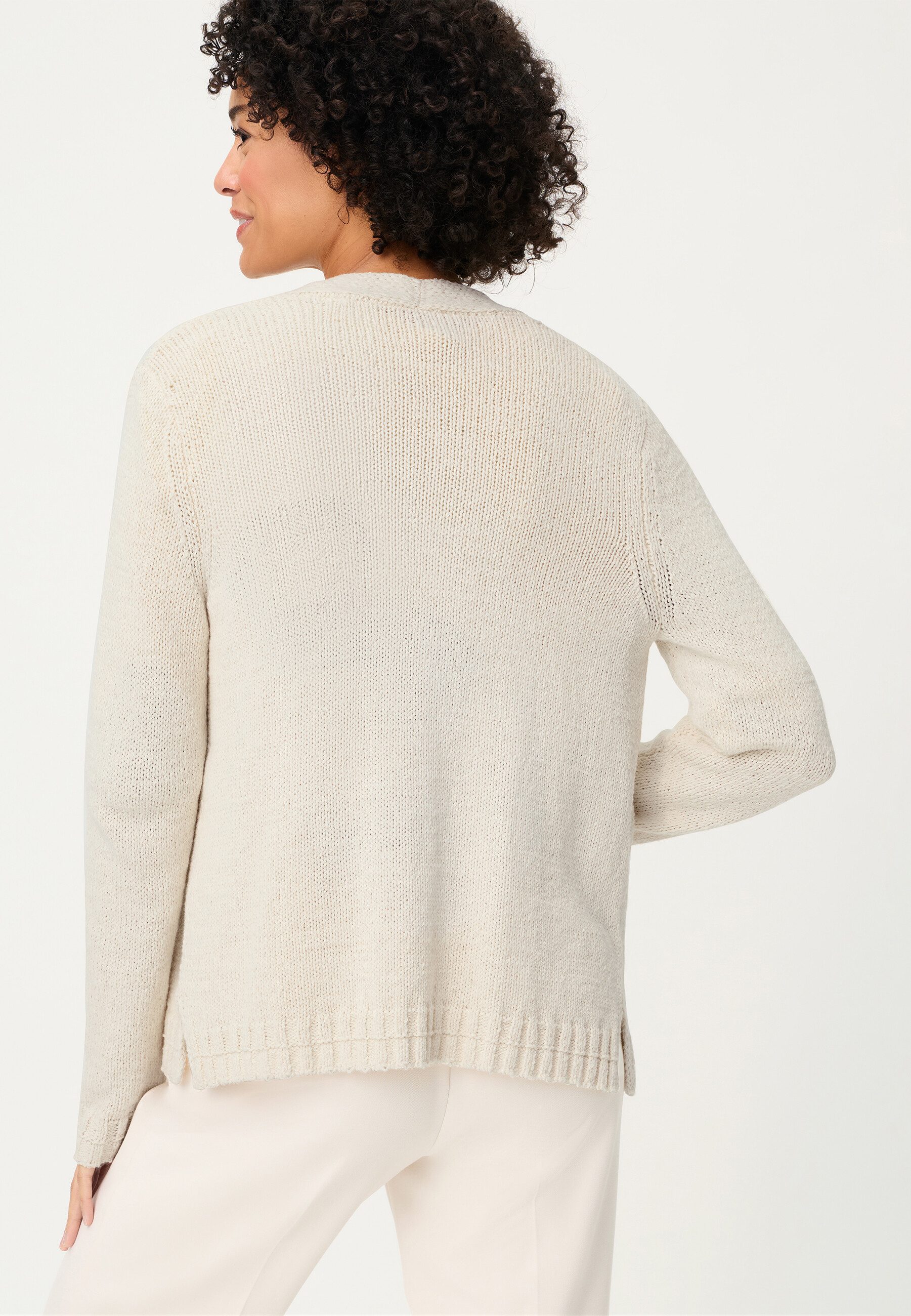 Olsen Cardigan Cardigan mit Schalkragen und offenem Design