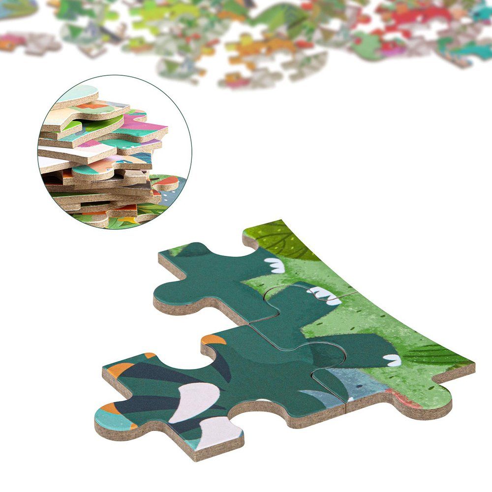 Juoungle Rahmenpuzzle Kinderpuzzle, 5 Puzzleteile Bilds Jungen und Mädchen Puzzles, für Puzzle, Bunt(Dinosaurier) Geeignet