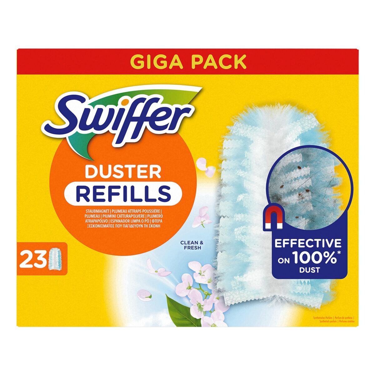 Swiffer Staubwischer Duster Staubmagnet Clean & Fresh Ersatztücher, 23er-Pack Nachfülltücher