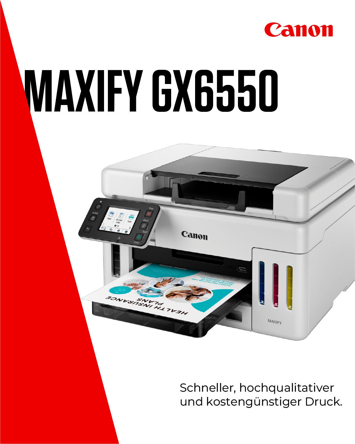 Canon MAXIFY GX6550 Multifunktionsdrucker, (WLAN (Wi-Fi), LAN (Ethernet), 3in1 Tintenstrahl-Multifunktionsgerät mit Duplex-ADF)
