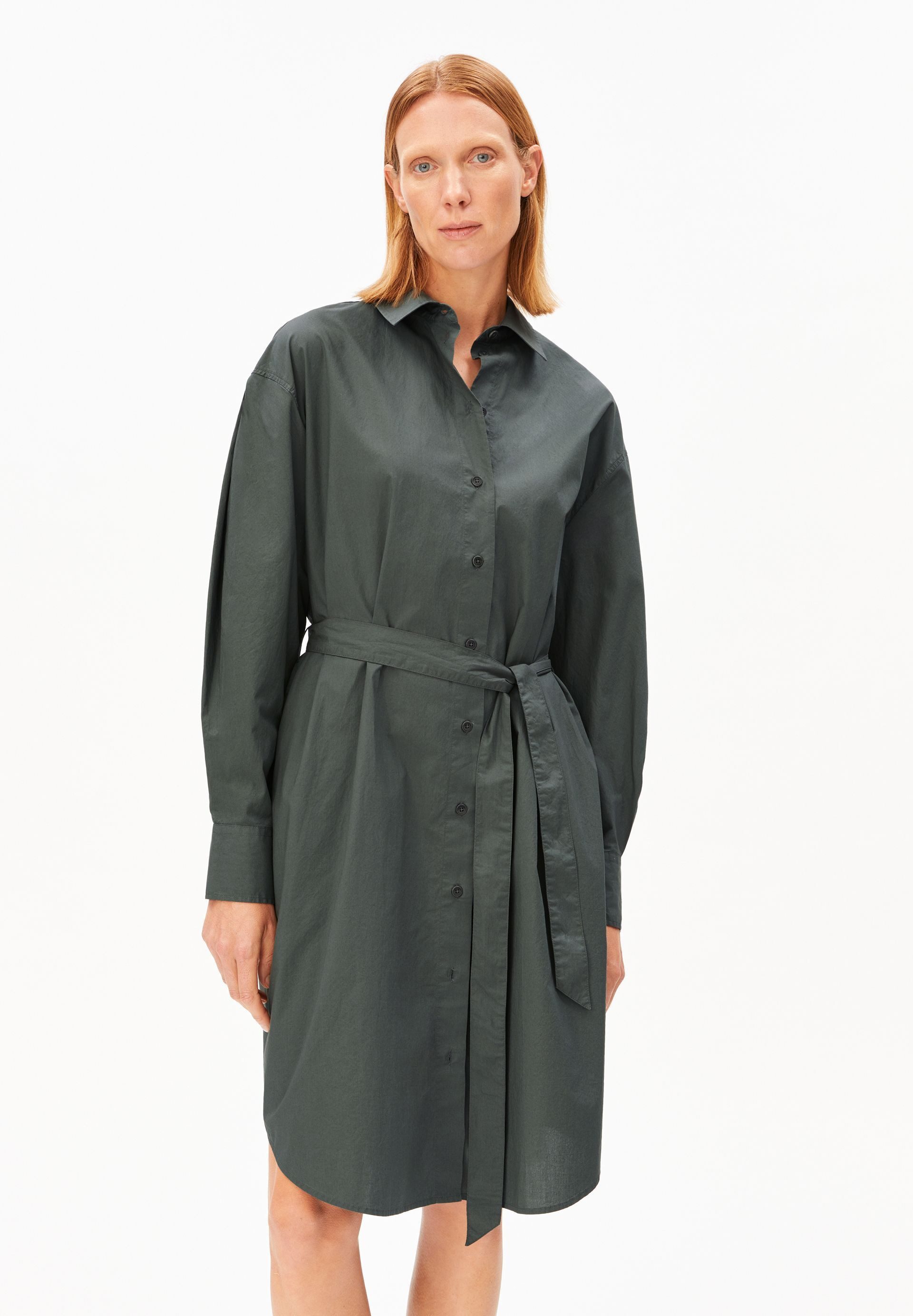 Armedangels Jerseykleid BARREL SLEEVE POPLIN Webkleid aus Bio-Baumwolle (Oversized Fit) Webkleid aus Bio-Baumwolle