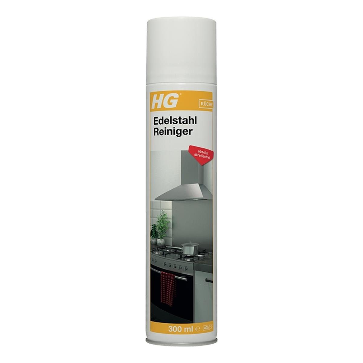 HG Edelstahl Reiniger 300ml - Gegen Fett, Schmutz und Fingerabdrücke (Küchenreiniger