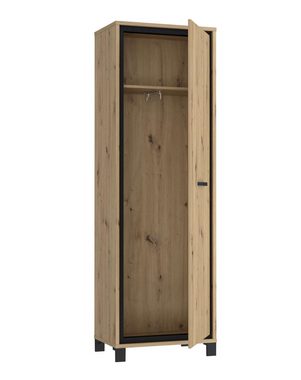 99rooms Drehtürenschrank Teo (Schrank, Kleiderschrank) 1-türig, mit Soft-Close, aus Holzwerkstoff