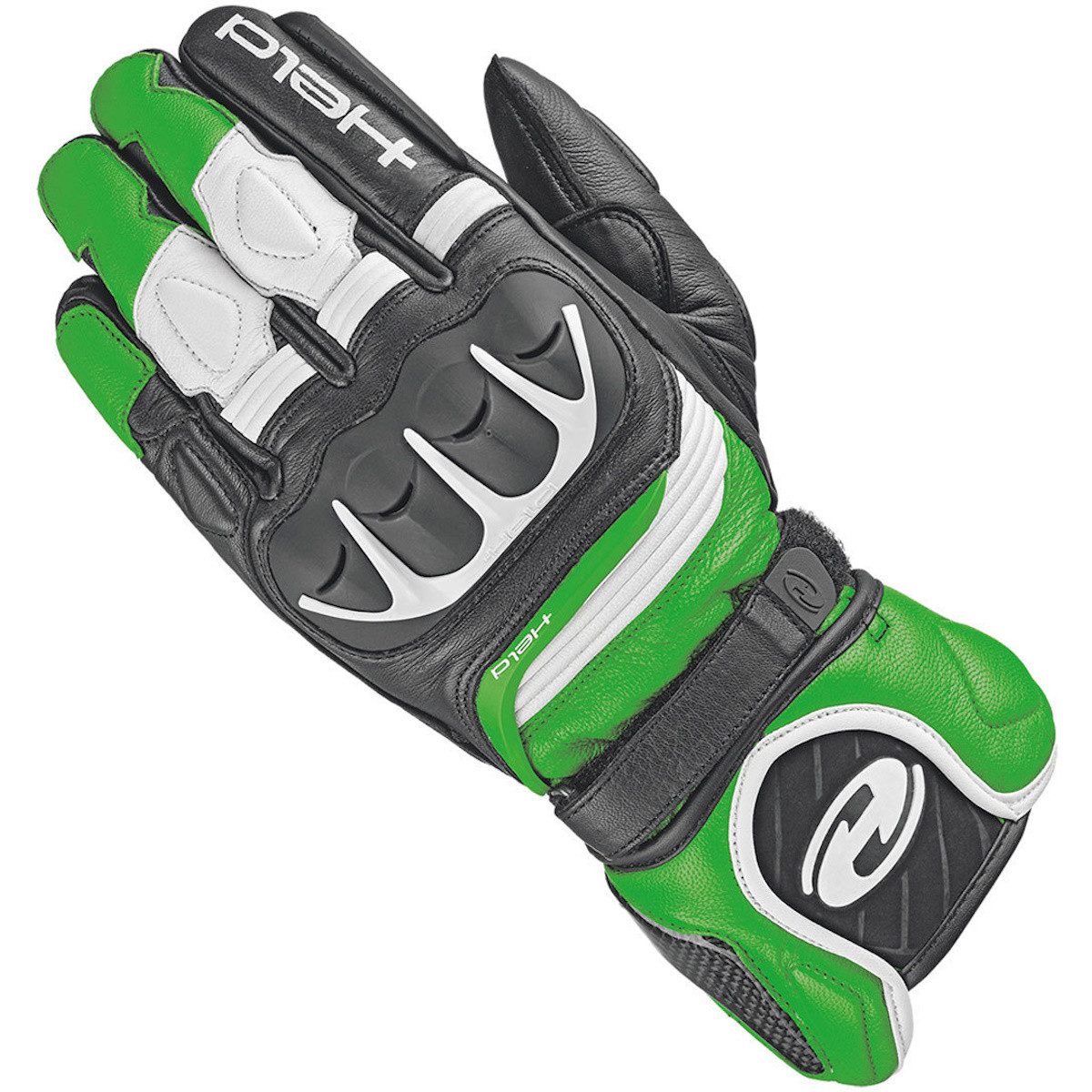 Held Biker Fashion Motorradhandschuhe Held Revel II Sporthandschuh schwarz / grün atmungsaktiv