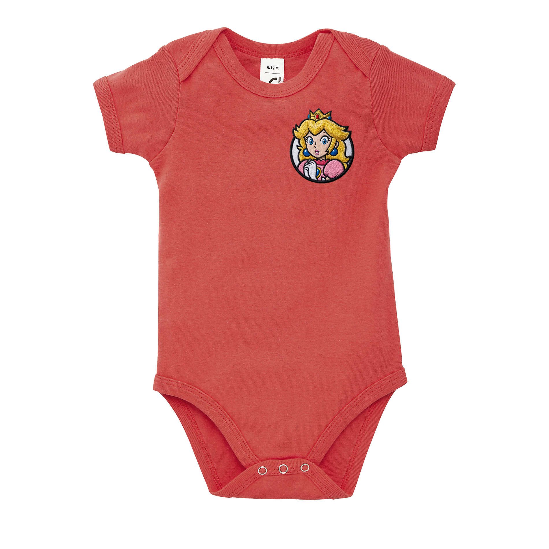 Blondie & Brownie Strampler Baby Body Prinzessin Gesicht Brustpatch Retro Gaming Motiv Kleinkind Kronenzauber Brustmotiv Babybody Classic