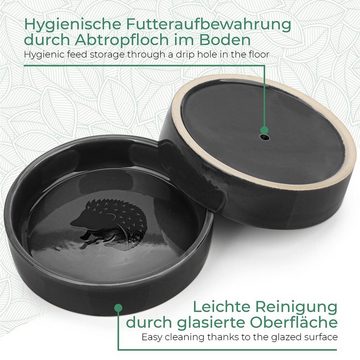 WILDLIFE FRIEND Igelhaus 2er Set Igel Futterschale + Trinkschale – 12cm Futterstation, Keramik
