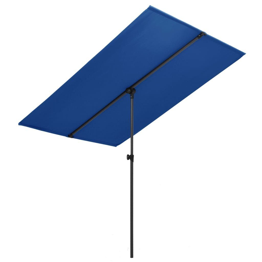 furnicato Sonnenschirm mit Aluminium-Mast 2x1,5 m Azurblau, LxB: 150x200 cm