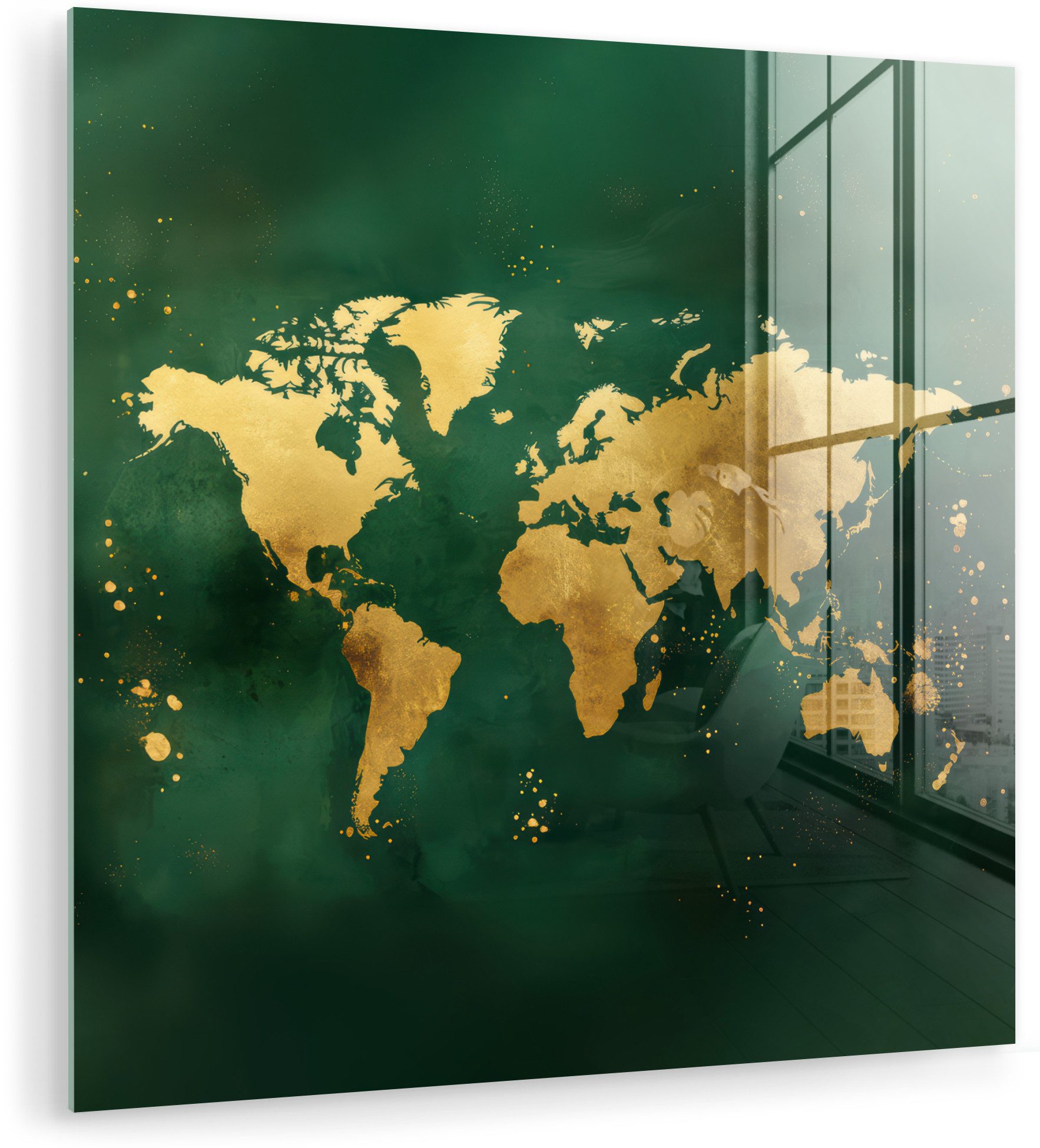 Weltkarte - Grün