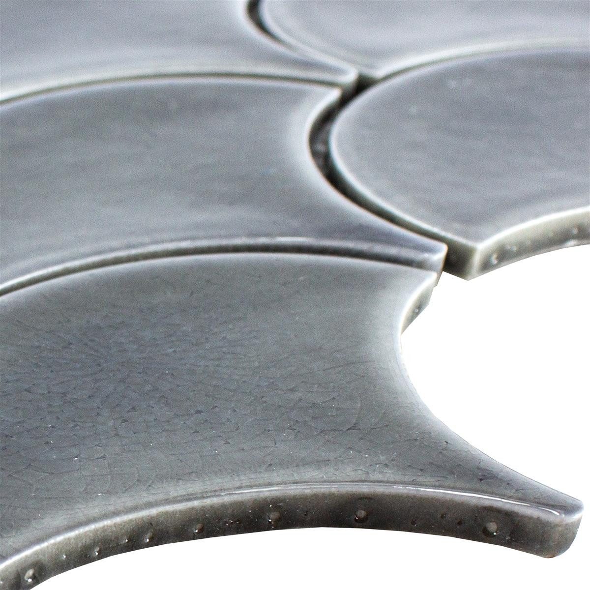 Mosafil Mosaikfliesen Keramik Mosaik Fliesen Newark, Keramik 27.300x25.900, grau, Verlegefertig auf ein Netz geklebt - Frostsicher - Wasserfest