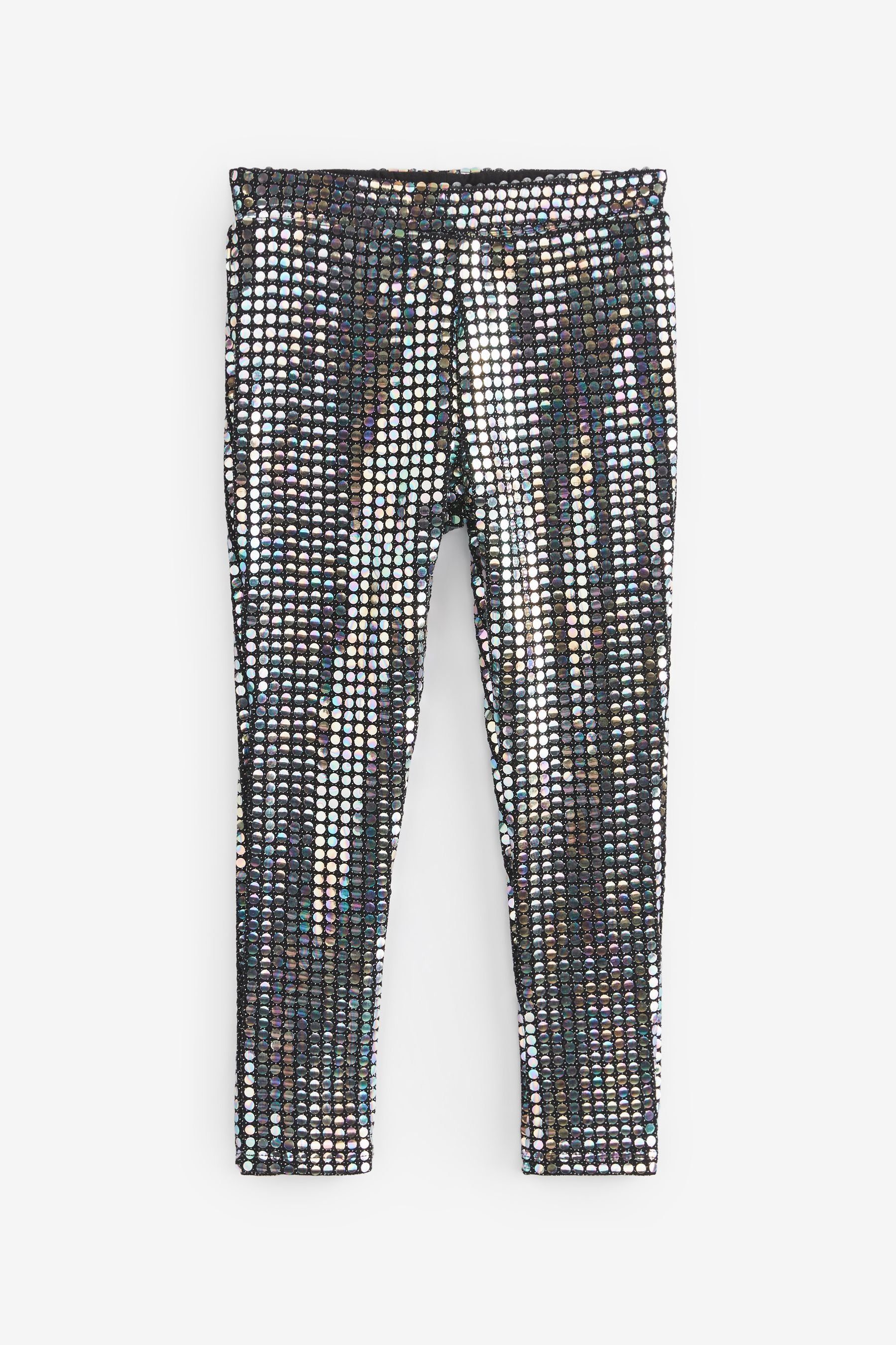 Pailletten-Leggings Holographic Sparkle (1-tlg) Silver Next Leggings