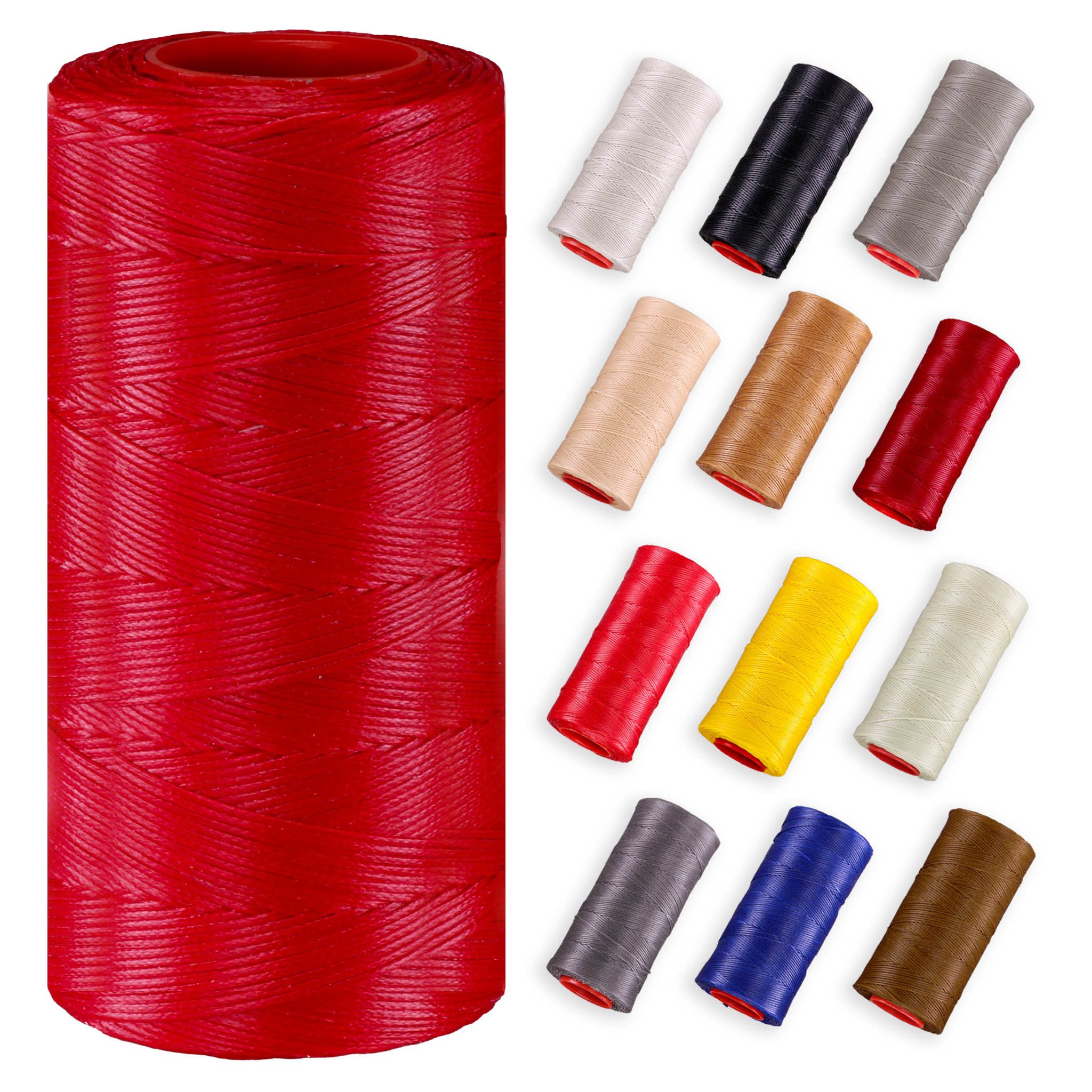 Langlauf Schuhbedarf Ledergarn gewachst 0,8mm - 250m Rolle 100% Polyester Nähgarn, 200 m, 100% Polyester, extrem reißfest & vielseitig einsetzbar