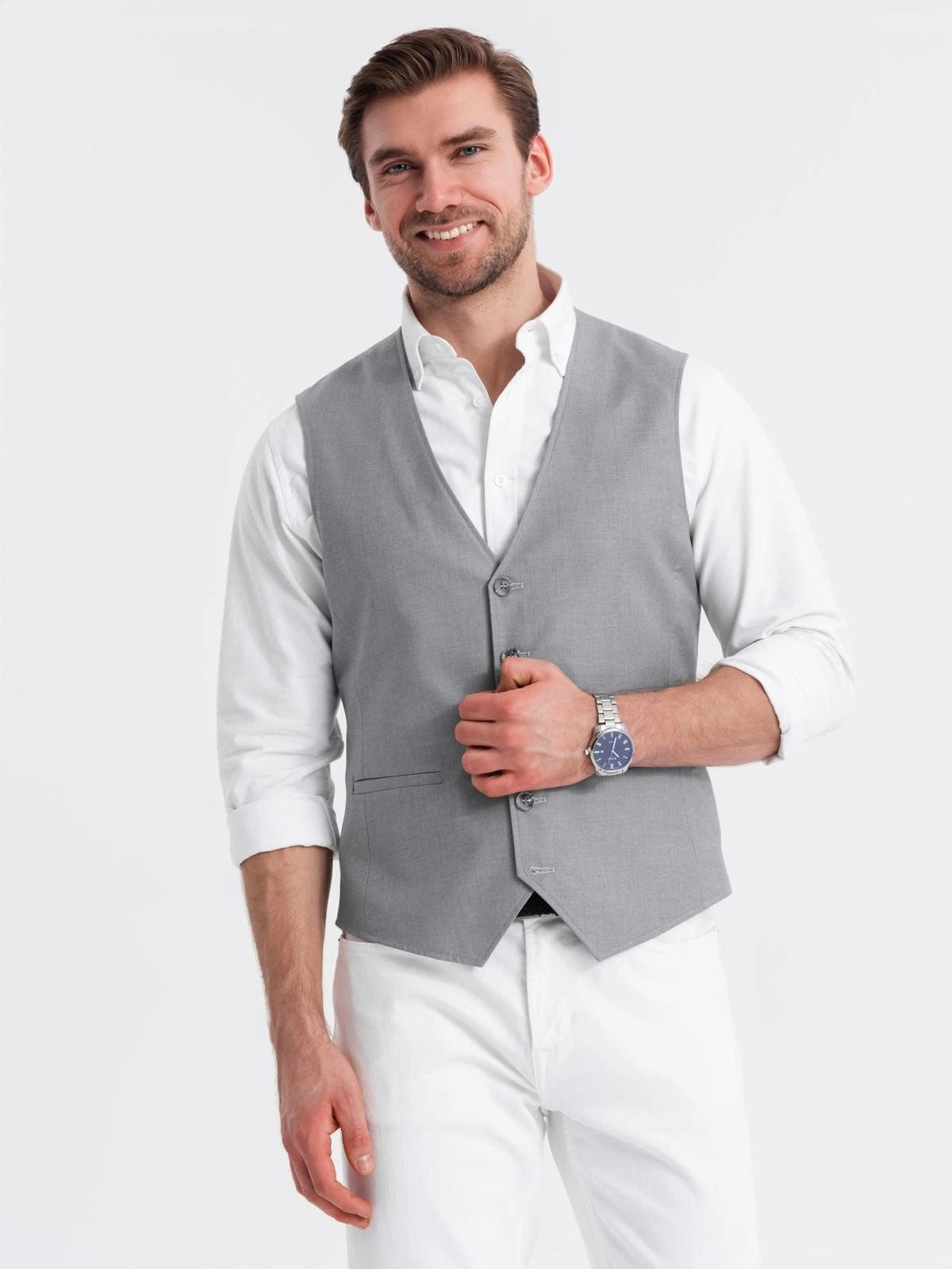 OMBRE Anzugweste Herren Anzugweste ohne Revers günstig online kaufen