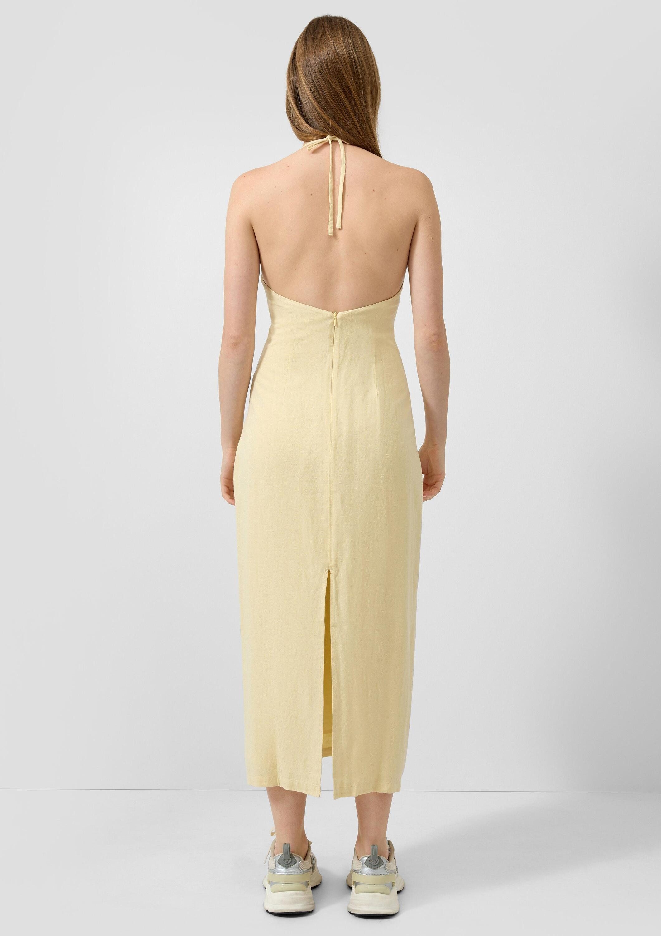 QS Midikleid Kleid Leinenmix-Kleid